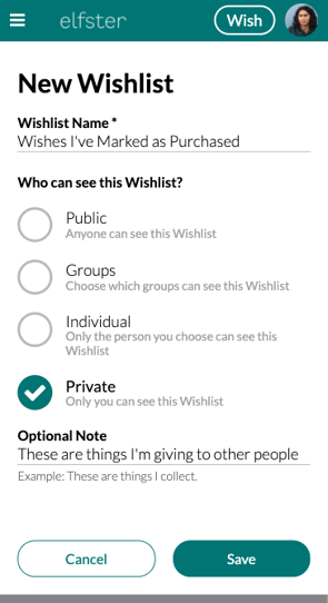 New Wishlist Settings